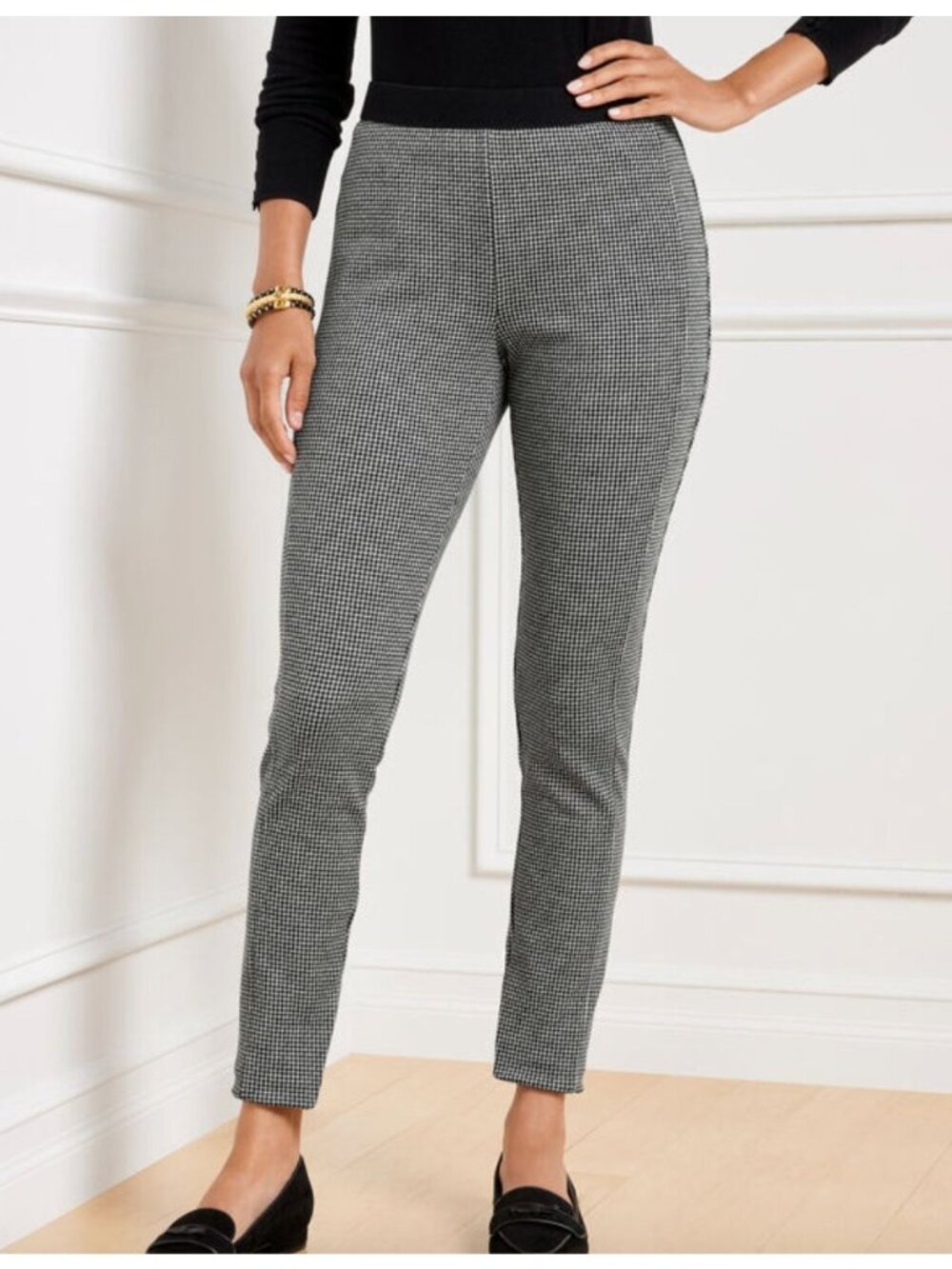 TALBOTS soho ankle pants in tiny houndstooth print size 14